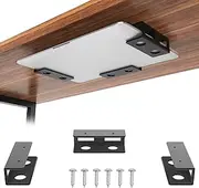 GOME Under Desk Laptop Mount Metal Bracket with Felt Board, Under Desk Laptop Tray Holder Shelf with Screws to Enhanced Stability