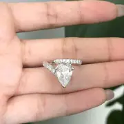 3.3Ct Pear Stone Unique Design Women's Beautiful 935 Silver Ring For Engage/Gift