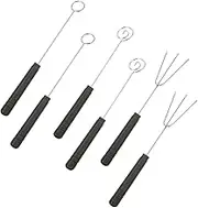 OKUMEYR 6 Pack Chocolate Dipping Forks Stainless Steel Candy Fork Picks for Fondue Baking