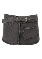 Gimaguas Diana Denim Mini Skirt - Grey - 38 (UK10 / S) 38 (UK10 / S)