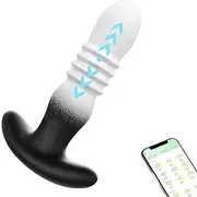 Thrusting Anal Plug Sex Toys for Men - Anal Toys APP Remote Conttrol Vibrating Butt Plug G Spot Vibrator 9 Modes Telescopic Vibrating Anal Dildo Vibrator, Anal Sex Toys for Male and Female