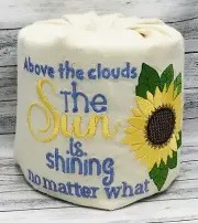 Sun and Sunflower Embroidered Decorative Toilet Paper Wrap - Bathroom Decor