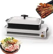 Electric Hot Pot with BBQ Rack, 3-in-1 Multifunctional Non-Stick Frying Pan Indoor BBQ Hot Pot Korean BBQ, 1500w Electric Indoor Smokeless BBQ Grill, Removable and Cleanable