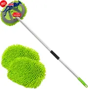 62" Microfiber Car Wash Brush Mop Kit Mitt Sponge with Long Handle Car Cleaning
