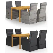 Garden Dining Set 5 Piece Outdoor Dinner Table and Chair Black/Grey vidaXL