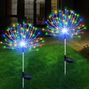 Slyuexu Solar Garden Lights Outdoor Waterproof 2 Pack 120 LED Solar Firework ...
