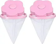 Leona Co Laundry Hair Floating Filter Washing Machine Cleaning Mesh Bag Reusable Household Filter Washer Lint Trap for Lint Pet (2x Pink)