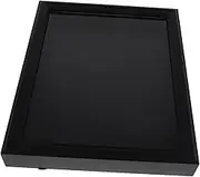 OFFSCH Flag Display Case Wooden Shadow Box for Veterans with Tempered Glass Black Wall Mounted Frame Full Flag Storage