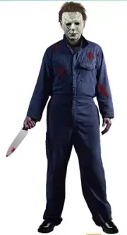 Michael Myers Men's Adult Costume with Bloody Knife Halloween Scary Mask **NEW**