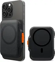SPIGEN Tintap MagFit+ MagSafe Wallet for iPhone 16 15 14 13 12 Pro Max Plus Mini MagSafe Case, Compatible with MagSafe Accessories, Locking Mechanism Magnetic 6-Cards Holder Cash Strap - Black