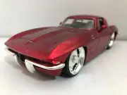 JADA BIGTIME BTM 1963 CHEVY CORVETTE STING RAY RED 1:24 GM RALLY NEW NO BOX