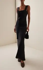 [BONDI BORN] Bormio Twisted Linen-Blend Maxi Dress