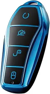 ontto TPU Car key fob case cover fit for BYD Han Ev Tang Dm Qin Plus Song Pro MAX Yuan Dolphin Atto 3 Smart Key Shell Box bag Accessories Protector Car Styling Blue C