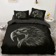 3D Eagle Head 347 Bed Pillowcases Quilt King Size