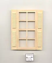 Window w/ Shutters dollhouse miniature 1:12 scale wood.5003 1"