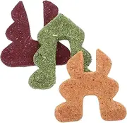 ORFOFE Hamster Treats Rabbit Toys Christmas Tree Style Chew Snacks Promotes Oral Health for Small Animals