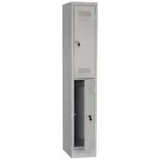 Stilford 2 Door Office Locker Gloss Silver