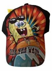 NWT Spongebob SquarePants Ride The Waves Youth Size 4-14 Blue Baseball Cap Hat