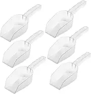 FUNNETOYU 6pcs Multi Use Food Scoop Transparent Ice Shovel Rice Shovel for Ice Bucket Candy Pet Food and More Ergonomic Handle Design for Effortless Use