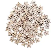 Christmas Decorations 100Pcs Christmas Wooden Pendants Ornaments DIY Wood Crafts Xmas Tree Ornaments Snowflake Christmas Party Decorations for Home Christmas Tree Decorations (Size : Style-B)