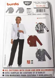 Burda 8067 Misses Jacket in 2 Styles 10-12-14-16-18-20-22 Sewing Pattern OOP