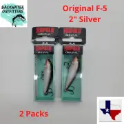 Rapala Original F-5 Silver Floating Fishing Lure 2" Depth 3-5' and 1/16oz