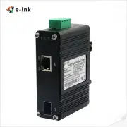 Industrial Gigabit 60W PoE Media 1 RJ45 + 1 SFP Converter 12-48V DC Input