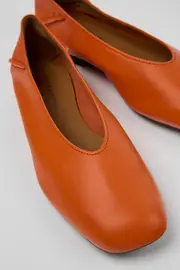 Casi Myra Orange leather ballerinas for women