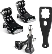 HSU Vertical Surface Quick Mounting J-Hook Buckle Mount, Long Thumb Screw Accessory Kit for GoPro Hero 3 3+ 4 5 6 7 SJ4000 SJ5000 SJ6000(4 Pack, Black)