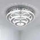 Modern Crystal Chandelier LED 3 Tier Crystal Ceiling Lights Flush Mount Crystal