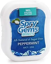 Spry Xylitol Gems Mints, Natural Peppermint, 40ct (6 Pack)