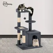 Petzly Cat Tree Tower Scratching Post Scratcher Condo Bed House 85cm Dark Grey
