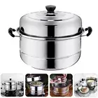 Stainless Steel Steamer Pot Multi-purpose Double Layers Stockpot Baby