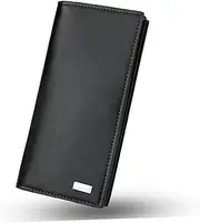 [WRITWAA] Long Wallet Checkbook Men Wallets Man Purse for Men Men's Wallet Long Leather Wallet Leather Wallets for Men Mens Wallets Leather Long Black