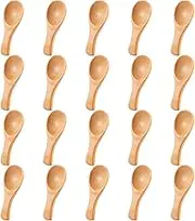 Small Wooden Spoons Mini Tasting Spoons Condiments Salt Spoons for Kitchen Cooking Seasoning Oil Coffee Tea Sugar 20Pcs