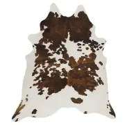 COW HIDE SKIN NATURAL TRI COLOUR PREMIUM FLOOR RUG (Size - XL) **FREE DELIVERY**