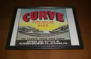 CURVE PREMIUM BEER FRAMED COLOR AD PRINT - ALTOONA BREWING CO. - ALTOONA, PA.