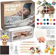 Air Dry Clay Kit - 12-Color Paint Soft Modeling Clay Air Dry - Arts & Crafts Supplies for Family School Classroom Party Indoor Outdoor