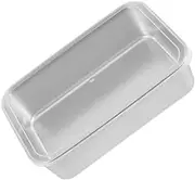 ABOOFAN Stainless Steel Cake Pan Lid Rectangular Baking Dish Ice Powder Tray Baking Mold Storage Box for Picnics