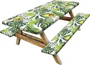 Picnic Table Bench Covers - 6ft Tables Patio Tablecloth Waterproof Windproof | 3X Car Travel Must Haves, Elastic Outdoor Supplies, Pattern