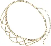 [BESTYASH] Belt Metal Waist Chain Body Chain Tassel Stylish Accessory for Evening and Prom