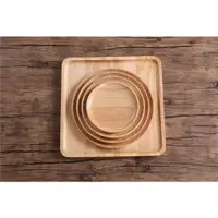 在飛比找ETMall東森購物網優惠-何適橡膠木日式木質托盤方形圓形實木果盤創意復古家用餐具木盤子