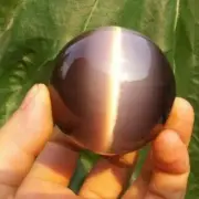 Rare Natural Quartz Purple Cat Eye Crystals Healing Ball Sphere Home Decorations