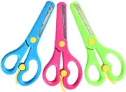 3Pcs Plastic Scissors for Kids, Safety Craft Scissors Handle Pre-School Training