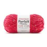 Premier Parfait Chunky Pom Pom Yarn-Party Pink (Pack of 3 Skein)
