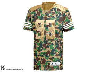 2019 限量發售 SUPER BOWL 第五十三屆超級盃 A BATHING APE x adidas BAPE CAMO SB JERSEY 美式足球 短袖球衣 綠迷彩 猿人頭 (DW9285) !