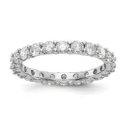 2.0 Ct. Natural Diamond Womens Eternity Anniversary Wedding Band Ring in 14k White Gold