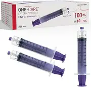 MediVena ONE-CARE Syringes 100ml with Mounted Cap, Sterile, Low Dead Space, 30/bx Blister-Packed Syringes