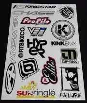 Assorted Brand Sticker Sheet (14 per) in A4 Size Decal sticker bomb