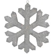 Northlight 20" Silver Lighted Tinsel Christmas Snowflake Window Decor